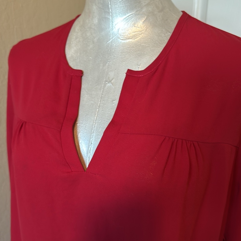 Veronicam Women’s Vneck Blouse Long Sleeves Size L - Picture 2 of 10